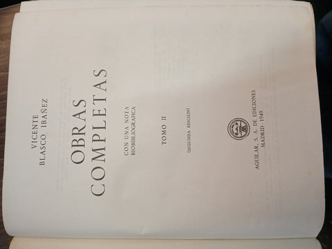 OBRAS COMPLETAS TOMO II | Vicente Blasco Ibáñez