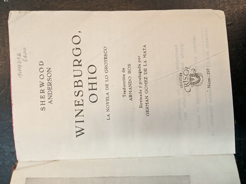 WINESBURGO OHIO | SHERWOOD ANDERSON