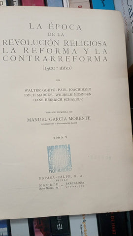 HISTORIA UNIVERSAL TOMO V | MANUEL GARCÍA MORENTE