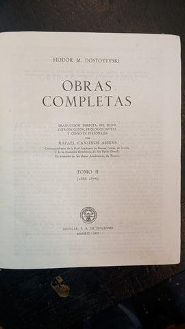 OBRAS COMPLETAS | FIODOR M DOSTOYEVSKI