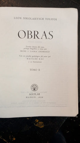 OBRAS COMPLETAS TOMO II | LEON NIKOLAIEVICH TOLSTOI