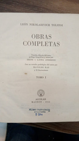OBRAS COMPLETAS TOMO I | LEON NIKOLAIEVICH TOLSTOI