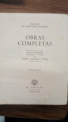 OBRAS COMPLETAS TOMO ÚNICO | MIGUEL DE CERVANTES