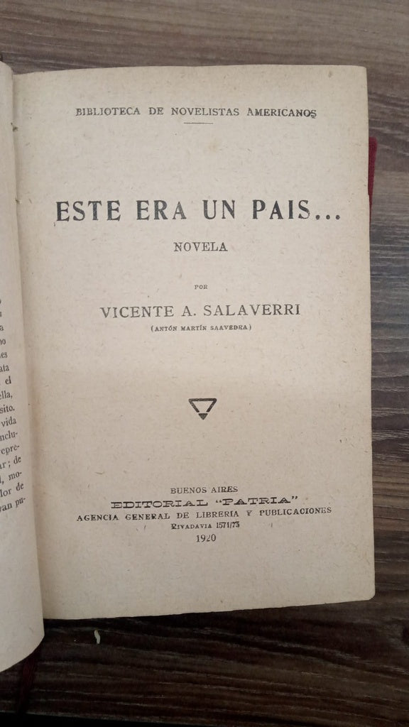 ESTE ERA UN PAÍS... | VICENTE A SALAVERRI