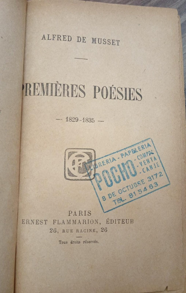 PREMIÉRES POÉSIES | ALFRED DE MUSSET