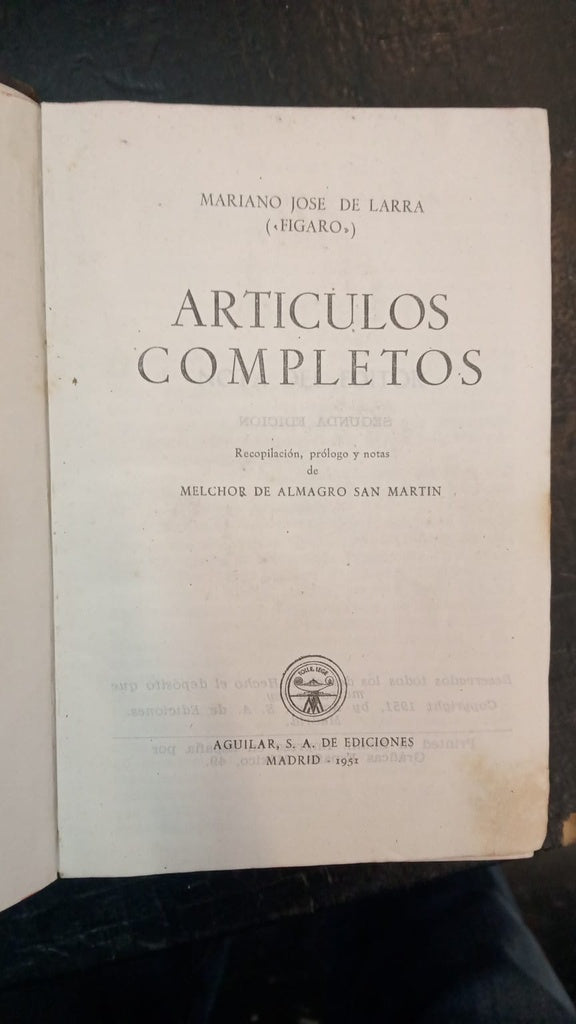 ARTICULOS COMPLETOS.. | Mariano José de Larra