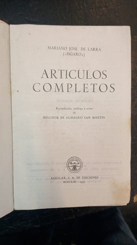 ARTICULOS COMPLETOS.. | Mariano José de Larra