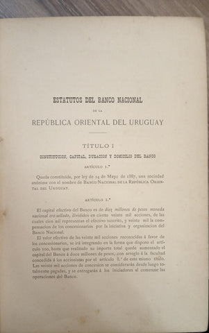 ESTATUTOS Y REGLAMENTO INTERNO DEL BANCO NACIONAL ROU