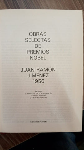 OBRAS SELECTAS DE PREMIOS NOBEL | JUAN RAMON JIMENEZ