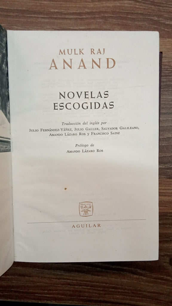 NOVELAS ESCOGIDAS | MULK RAJ ANAND