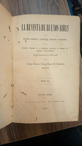 LA REVISTA DE BUENOS AIRES - TOMO XI - AÑO 1866
