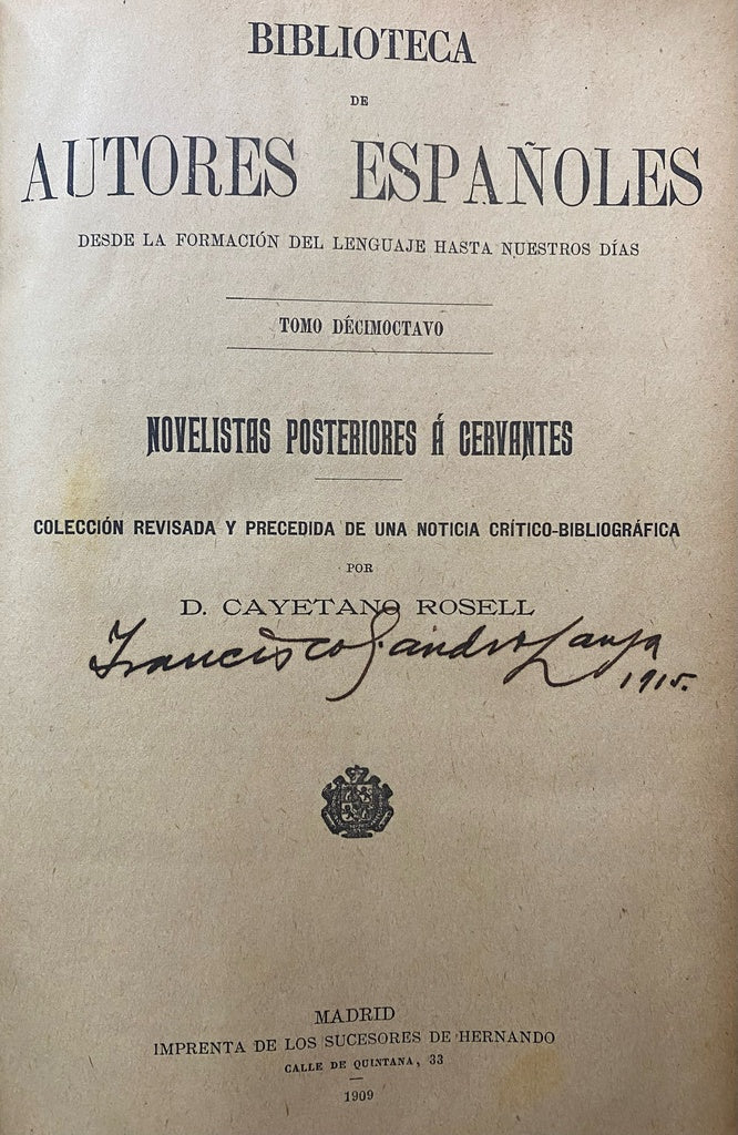 BIBLIOTECA DE AUTORES ESPAÑOLES - TOMO 18 | CAYETANO ROSELL