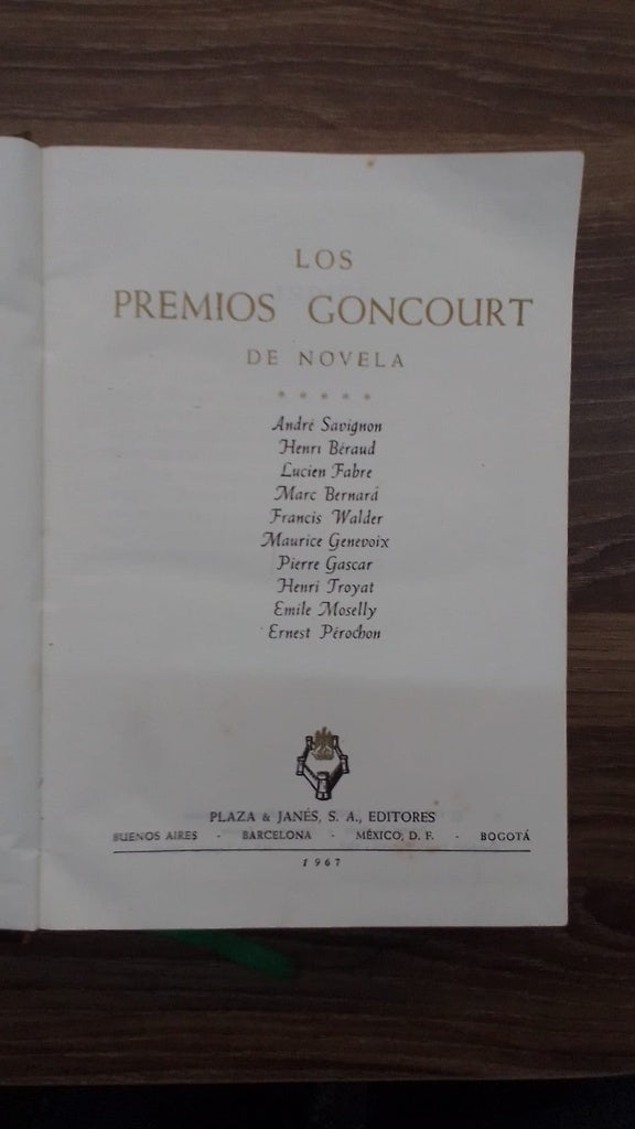 LOS PREMIOS GONCOURT (NOVELAS)