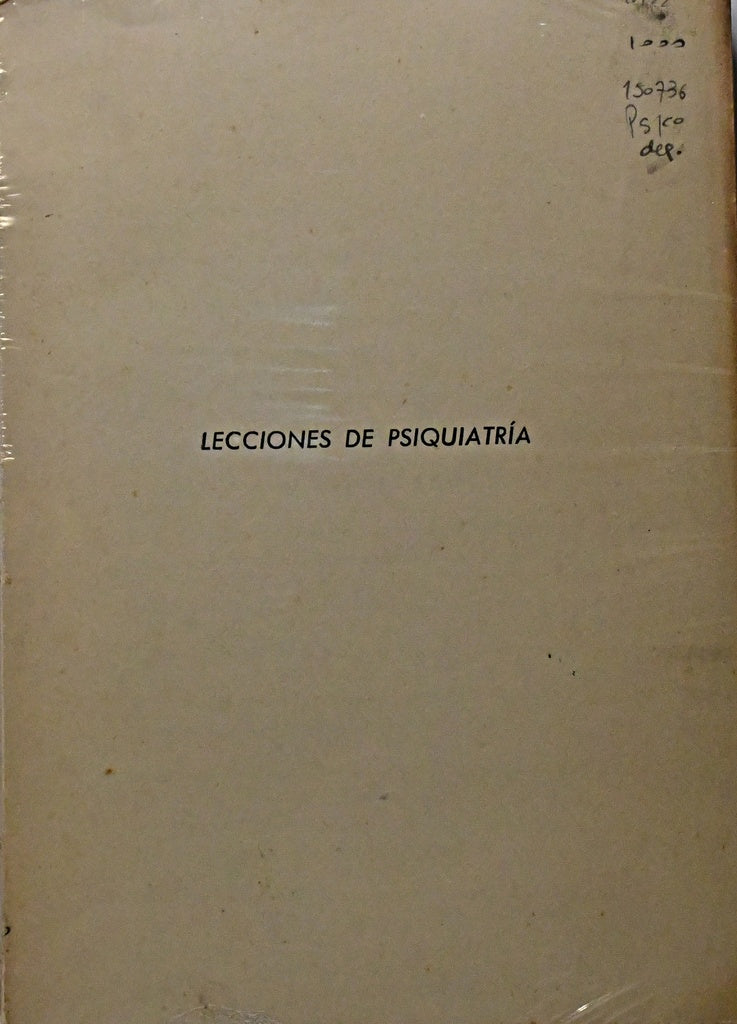 LECCIONES DE PSIQUIATRÍA.. | A. Vallejo Nágera