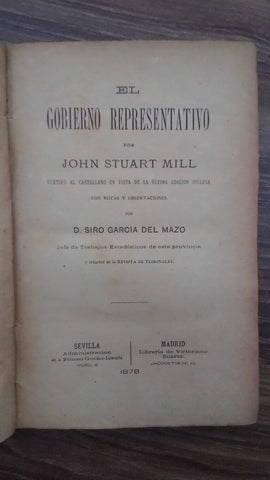 EL GOBIERNO REPRESENTATIVO | John Stuart Mill