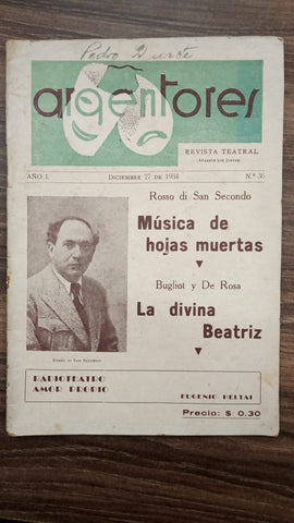 ARGENTORES -  REVISTA TEATRAL | Y DE ROSA, SAN SECONDO
