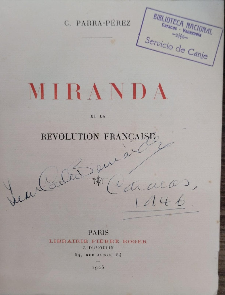 MIRANDA ET LA RÉVOLUTION FRANCAISE | C. PARRA PÉREZ