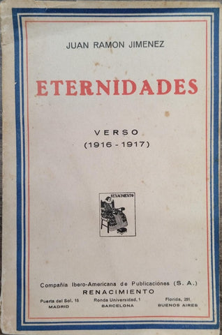 ETERNIDADES VERSO 1916 - 1917 | JUAN RAMON JIMENEZ