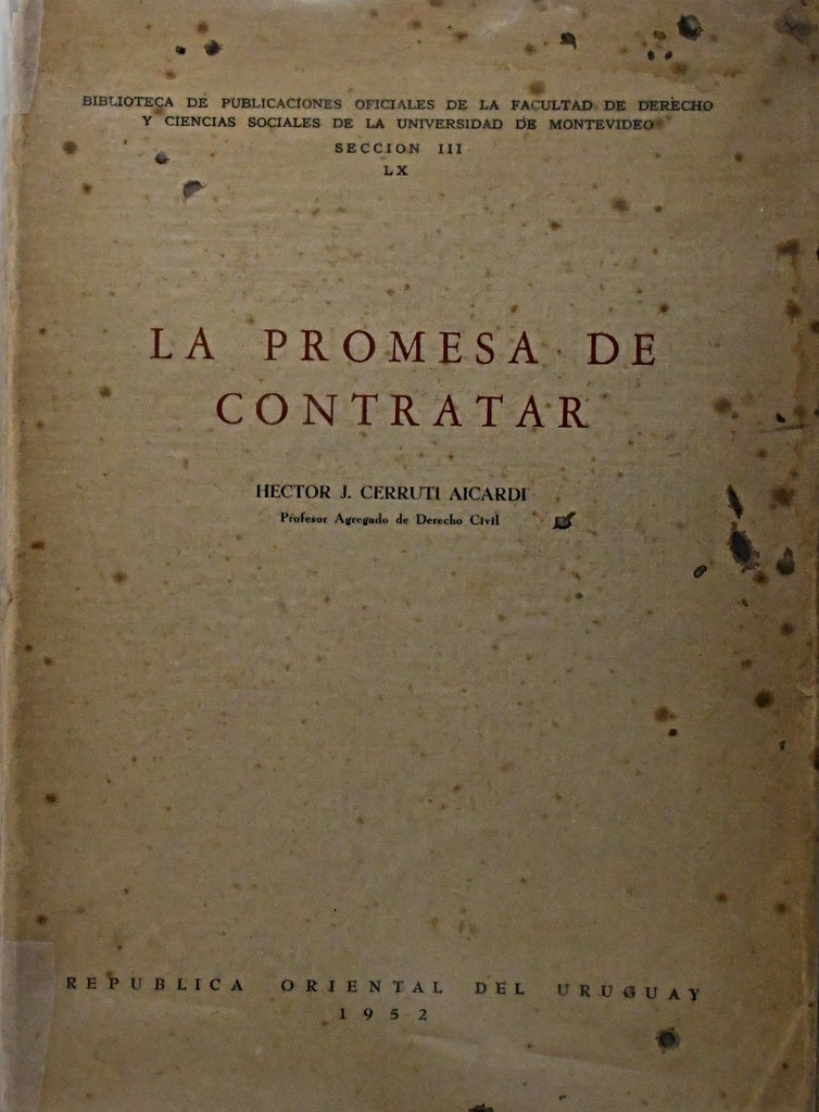 LA PROMESA DE CONTRATAR.. | HECTOR  CERRUTI AICARDI