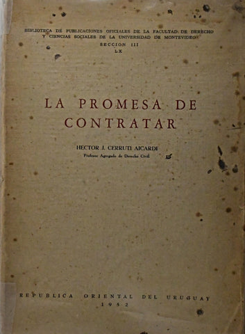 LA PROMESA DE CONTRATAR.. | HECTOR  CERRUTI AICARDI