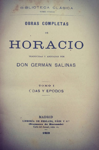OBRAS COMPLETAS DE HORACIO.. | Horacio