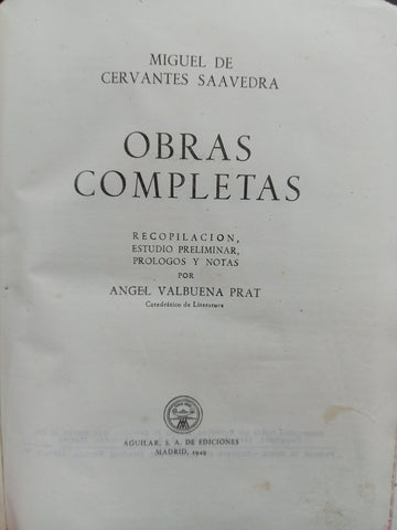 OBRAS COMPLETAS - MIGUEL DE CERVANTES.. | Miguel de Cervantes, Saavedra