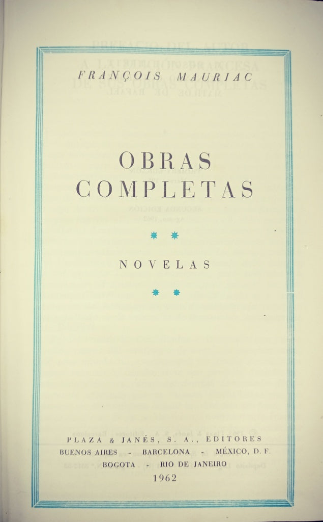 OBRAS COMPLETAS - NOVELAS.. | FRANCOIS MAURIAC