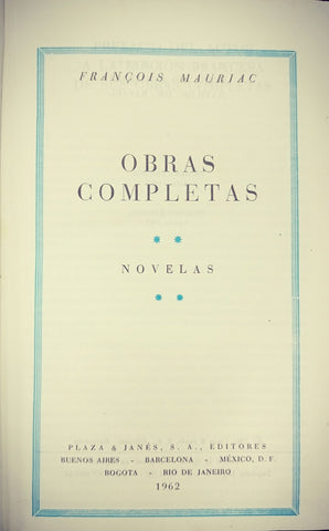 OBRAS COMPLETAS - NOVELAS.. | FRANCOIS MAURIAC