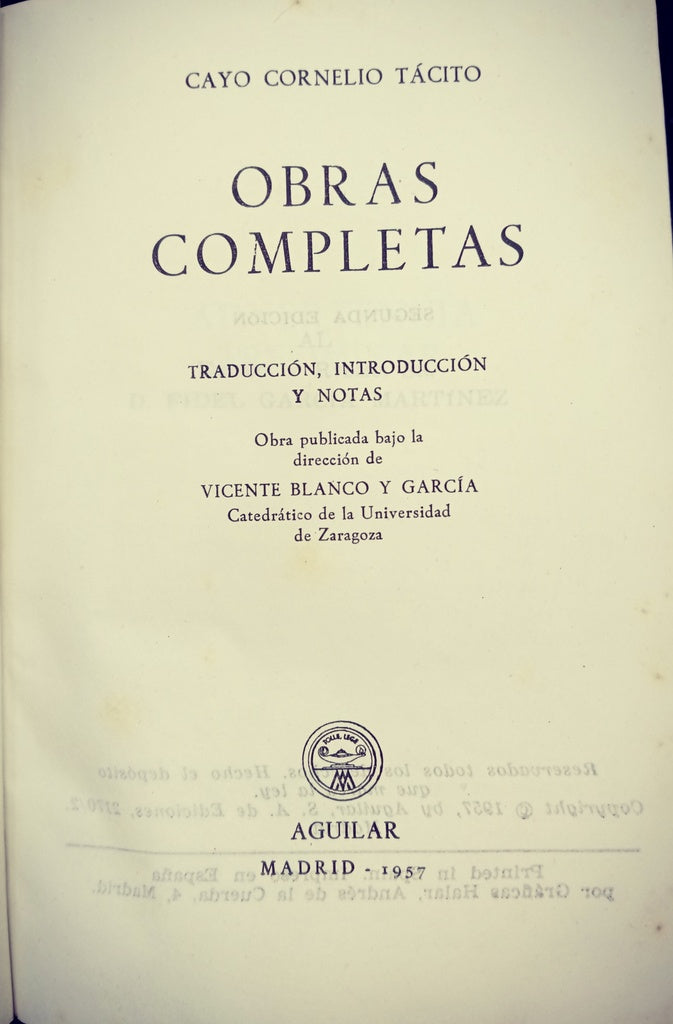OBRAS COMPLETAS - C.C TACITO.. | Cayo Cornelio Tácito