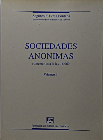 SOCIEDADES ANONIMAS: VOLUMEN 1.. | SAGUENTO F. PEREZ FONTANA