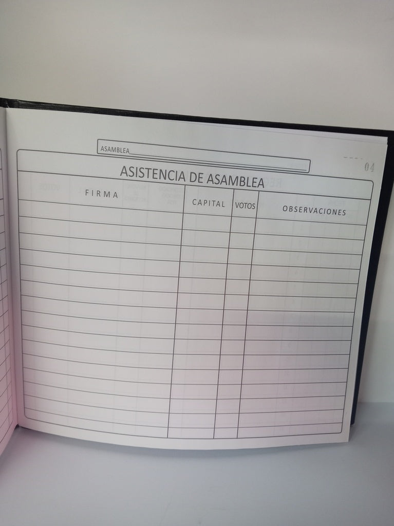 CUADERNO ASISTENCIA DE ASAMBLEA 25 FOLIOS