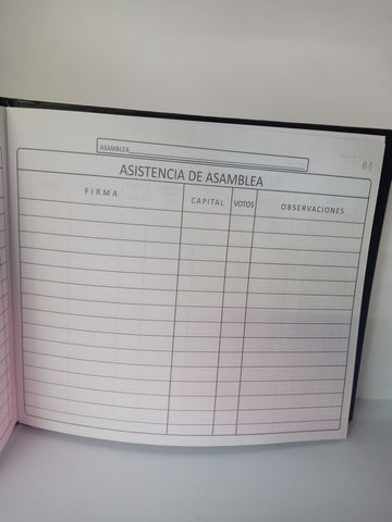 CUADERNO ASISTENCIA DE ASAMBLEA 25 FOLIOS