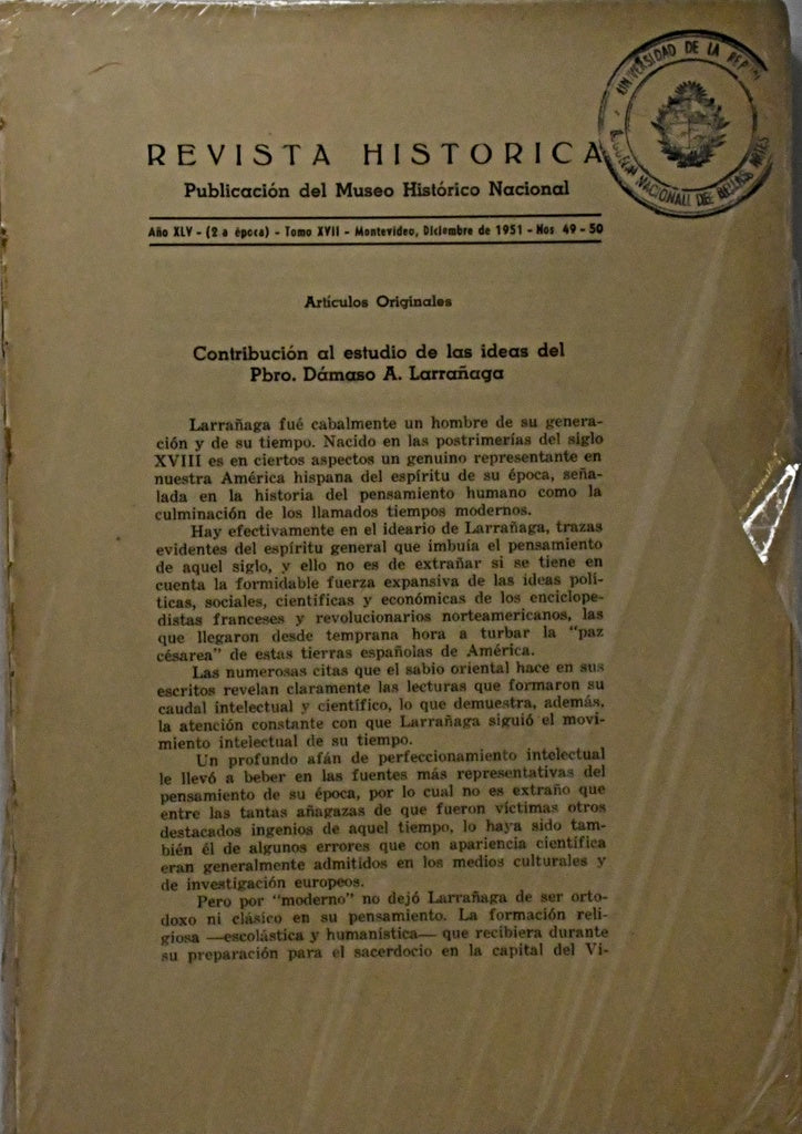 REVISTA HISTORICA. AÑO XLV - TOMO XVII..