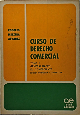 CURSO DE DERECHO COMERCIAL.. | Rodolfo Mezzera Alvarez