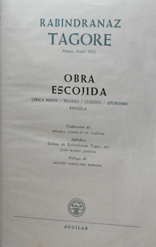 OBRA ESCOJIDA TAGORE.. TOMO 1 | RABINDRANATH TAGORE