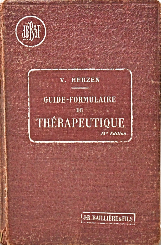 GUIDE FORMULAIRE DE THERAPEUTIQUE.. | V. HERZEN