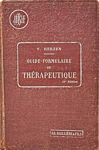 GUIDE FORMULAIRE DE THERAPEUTIQUE.. | V. HERZEN