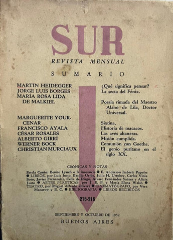 SUR REVISTA MENSUAL 215-216.. | Victoria Ocampo