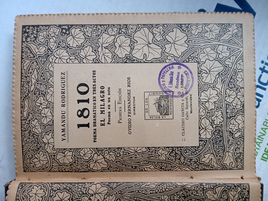 1810 POEMA DRAMATICO EN TRES ACTOS * | YAMANDU  RODRIGUEZ