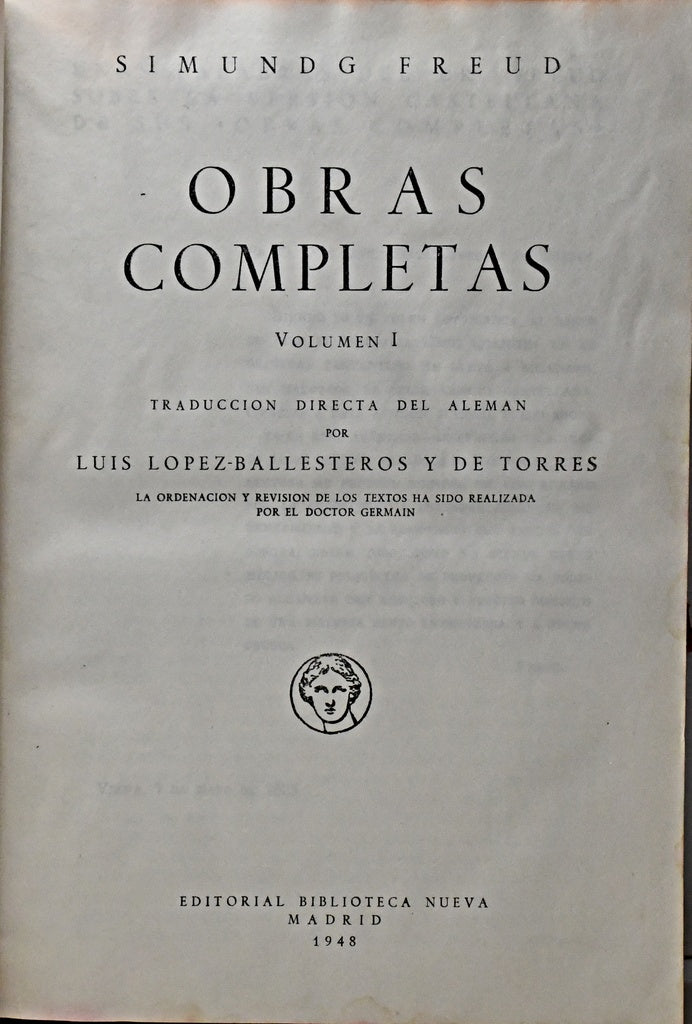 OBRAS COMPLETAS (VOLUMEN  I).. | Sigmund Freud