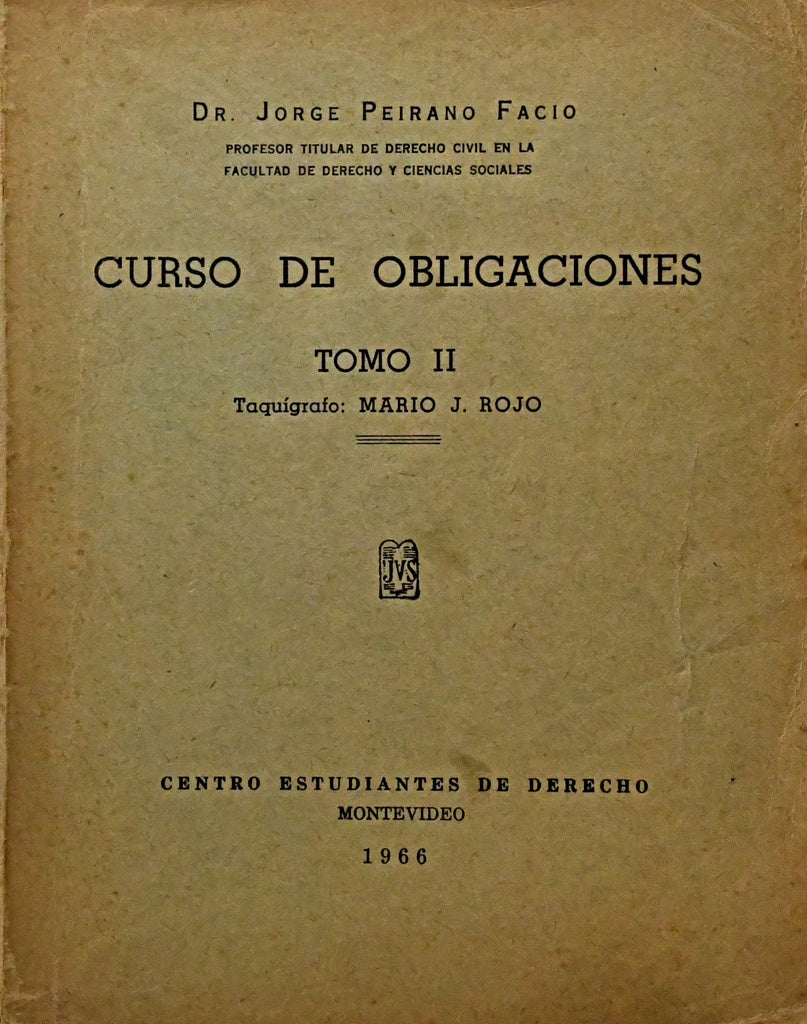 CURSO DE OBLIGACIONES TOMO II.. | Jorge  Peirano Facio