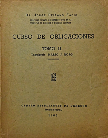 CURSO DE OBLIGACIONES TOMO II.. | Jorge  Peirano Facio